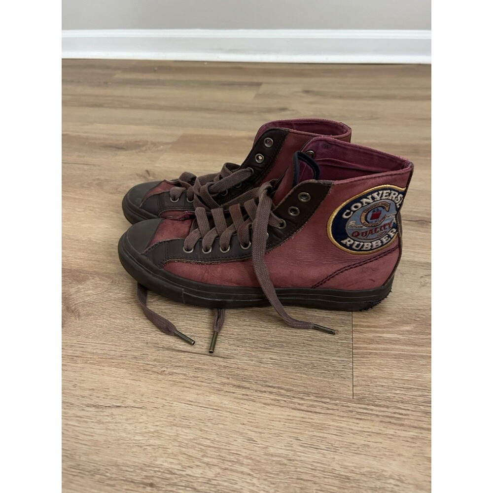 Vintage Coverse Chuck Taylor 7.5 Leather Sneakers Shoes Rare Stock Rubber
